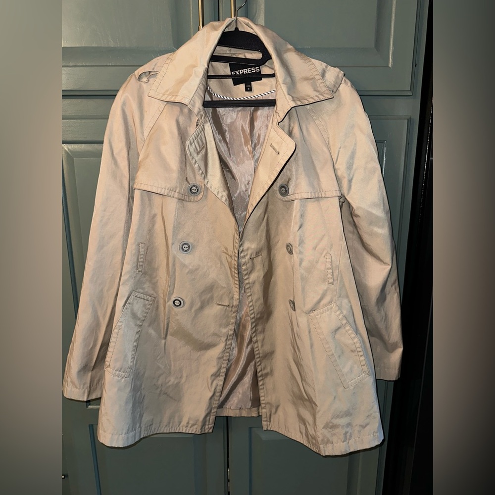 Express Mid Length Khaki Trench Coat-Size M🧥✨